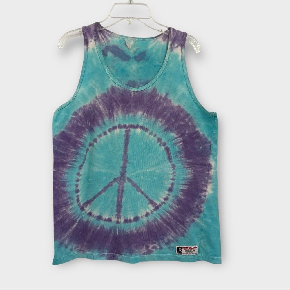 Mafalda Contra Cultura Vintage Tie-dye Tank With Peace Sign Size M